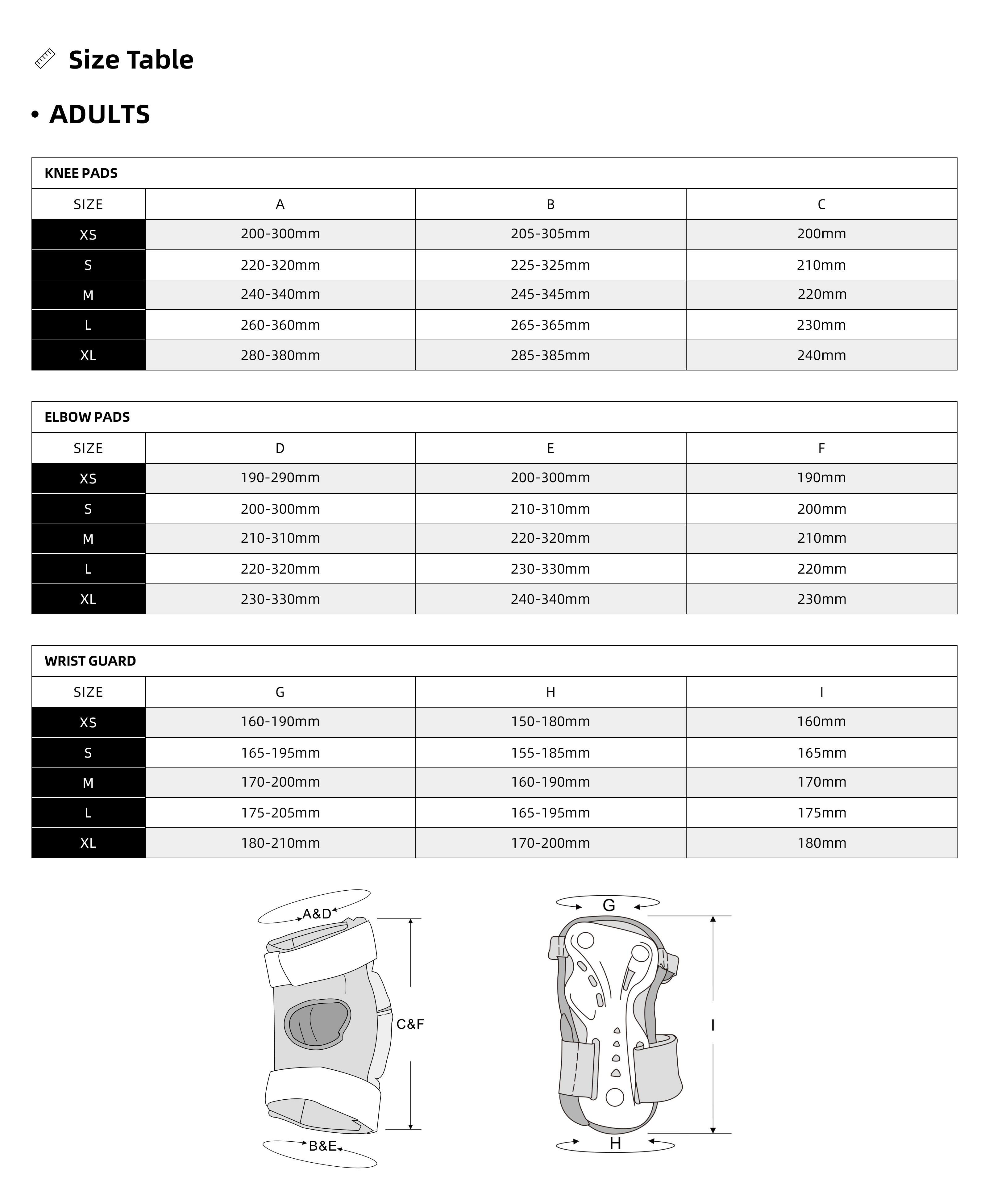 MICRO - sizes Protectors adults